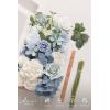 imageLings moment Fake Flowers Box Faux Artificial Greenery Stems Foam Roses Silk Leaves for Centerpieces Bouquet Wedding Floral Arrangements Bridal Shower Party Lavender ampamp Cream Deluxe ComboBludusty Blue  White