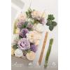 imageLings moment Fake Flowers Box Faux Artificial Greenery Stems Foam Roses Silk Leaves for Centerpieces Bouquet Wedding Floral Arrangements Bridal Shower Party Lavender ampamp Cream Deluxe ComboPrpllavender  Cream