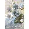 imageLings moment Fake Flowers Box Faux Artificial Greenery Stems Foam Roses Silk Leaves for Centerpieces Bouquet Wedding Floral Arrangements Bridal Shower Party Lavender ampamp Cream Deluxe ComboBludusty Blue  White