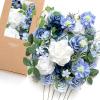 imageLings moment Fake Flowers Box Faux Artificial Greenery Stems Foam Roses Silk Leaves for Centerpieces Bouquet Wedding Floral Arrangements Bridal Shower Party Lavender ampamp Cream Deluxe ComboBludusty Blue  Ivory  Sage