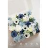 imageLings moment Fake Flowers Box Faux Artificial Greenery Stems Foam Roses Silk Leaves for Centerpieces Bouquet Wedding Floral Arrangements Bridal Shower Party Lavender ampamp Cream Deluxe ComboBludusty Blue  Navy  Ivory