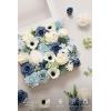 imageLings moment Fake Flowers Box Faux Artificial Greenery Stems Foam Roses Silk Leaves for Centerpieces Bouquet Wedding Floral Arrangements Bridal Shower Party Lavender ampamp Cream Deluxe ComboBludusty Blue  Navy  Ivory