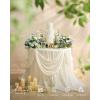 imageLings moment Golden Glove Wedding Table Cloths in Premium Crumpled Velvet 9ft x 11ft Fits 4ft6ft RectangularRound SweetheartampampHead Table for Wedding Reception Bridal Shower Birthday DecorationWtwhite