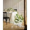 imageLings moment Golden Glove Wedding Table Cloths in Premium Crumpled Velvet 9ft x 11ft Fits 4ft6ft RectangularRound SweetheartampampHead Table for Wedding Reception Bridal Shower Birthday DecorationWtwhite