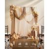 imageLings moment Wedding Arch Draping Fabric 3 Panels 20Ft Purple Chiffon FabricSheer Hanging Drapes Arrangement for Wedding Ceremony Backdrop Party Swag Home Decor Lilac ampamp GoldBrnnude  Walnut Brown