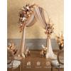 imageLings moment Wedding Arch Draping Fabric 3 Panels 20Ft Purple Chiffon FabricSheer Hanging Drapes Arrangement for Wedding Ceremony Backdrop Party Swag Home Decor Lilac ampamp GoldBrnnude  Walnut Brown