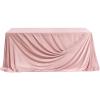 imageLings moment Golden Glove Wedding Table Cloths in Premium Crumpled Velvet 9ft x 11ft Fits 4ft6ft RectangularRound SweetheartampampHead Table for Wedding Reception Bridal Shower Birthday DecorationPk Dusty Rose  Cream