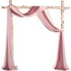 imageLings moment Wedding Arch Draping Fabric 3 Panels 20Ft Purple Chiffon FabricSheer Hanging Drapes Arrangement for Wedding Ceremony Backdrop Party Swag Home Decor Lilac ampamp GoldPkDusty Rose  Mauve