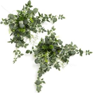 imageLings moment 2PCS Artificial Flower Garland Light Purple Floral Swags Wedding Arch Flowers Lilac Table Centerpieces Decoration Rose Garlands Greenery Arrangements for SweetheartHead Table DecorWhtwhite  Sage