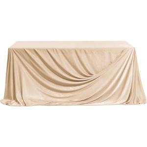 imageLings moment Golden Glove Wedding Table Cloths in Premium Crumpled Velvet 9ft x 11ft Fits 4ft6ft RectangularRound SweetheartampampHead Table for Wedding Reception Bridal Shower Birthday DecorationBrngolden Glove