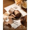 imageLings Moment White Ribbon 16 Inch x 3 Rolls Total 20Yd Cream Craft Fabric Silk Satin Ribbons for Gifts Wrapping Wedding Invitations Bridal Bouquets DecorationsBrnWalnut Brown