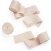 imageLings Moment White Ribbon 16 Inch x 3 Rolls Total 20Yd Cream Craft Fabric Silk Satin Ribbons for Gifts Wrapping Wedding Invitations Bridal Bouquets DecorationsWhtCream