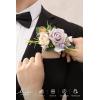 imageLings moment Pocket Boutonniere Single Boutonniere for Men Groom for Wedding Prom Homecoming Anniversary Graduation etcDusty BluePRPLLilac  Cream