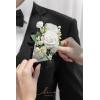 imageLings moment Pocket Boutonniere Single Boutonniere for Men Groom for Wedding Prom Homecoming Anniversary Graduation etcDusty BlueWhtwhite Ranunculus  Ivory