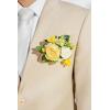 imageLings moment Pocket Boutonniere Single Boutonniere for Men Groom for Wedding Prom Homecoming Anniversary Graduation etcDusty BlueYlwyellow  White