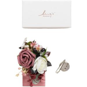 imageLings moment Pocket Boutonniere Single Boutonniere for Men Groom for Wedding Prom Homecoming Anniversary Graduation etcDusty BluePkwhite Ranunculus  Mauve