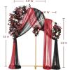 imageLings Moment Wedding Arch Backdrop Stand with Flowers  72FT 6FT Set of 2 Metal Arch Frame with Drape for Ceremony Decor  Artificial Floral Birthday Party Bridal Shower Terracotta OrangeBlkblack  Burgundy