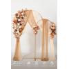imageLings Moment Wedding Arch Backdrop Stand with Flowers  72FT 6FT Set of 2 Metal Arch Frame with Drape for Ceremony Decor  Artificial Floral Birthday Party Bridal Shower Terracotta OrangeOrrust  Sepia