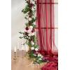 imageLings moment 9FT Christmas Flower Garland Handcrafted Wedding Sweetheart Table Centerpieces Head Table Decor Arch Backdrop Decorations for Wedding  GoldRedmarsala