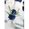 imageLings moment Artificial Flowers 15quot and 2quot Dusty Rose 25pcs Realistic Rose Buds and Petite Roses wStem for DIY Wedding Bouquets Centerpieces Boutonniere Corsages Flower DecorationsNavy Blue
