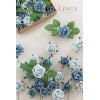 imageLings moment Artificial Flowers 15quot and 2quot Dusty Rose 25pcs Realistic Rose Buds and Petite Roses wStem for DIY Wedding Bouquets Centerpieces Boutonniere Corsages Flower DecorationsDutch Blue  Dusty Blue