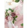 imageLings moment Artificial Flowers 15quot and 2quot Dusty Rose 25pcs Realistic Rose Buds and Petite Roses wStem for DIY Wedding Bouquets Centerpieces Boutonniere Corsages Flower DecorationsTaupe  Nude