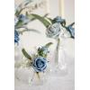 imageLings moment Artificial Flowers 15quot and 2quot Dusty Rose 25pcs Realistic Rose Buds and Petite Roses wStem for DIY Wedding Bouquets Centerpieces Boutonniere Corsages Flower DecorationsDutch Blue  Dusty Blue
