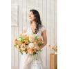 imageLings Moment 13 Inch Artificial Wedding Bouquets for Bride Bridal Bouquet Bridesmaid Bouquet Tossing Bouquet for Wedding Ceremony Anniversary Bridal ShowerOrsunflower  Peach