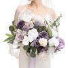 imageLings Moment 13 Inch Artificial Wedding Bouquets for Bride Bridal Bouquet Bridesmaid Bouquet Tossing Bouquet for Wedding Ceremony Anniversary Bridal ShowerPrpllilac  Gold
