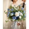 imageLings Moment 13 Inch Artificial Wedding Bouquets for Bride Bridal Bouquet Bridesmaid Bouquet Tossing Bouquet for Wedding Ceremony Anniversary Bridal ShowerBluprovence Blue