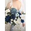 imageLings Moment 13 Inch Artificial Wedding Bouquets for Bride Bridal Bouquet Bridesmaid Bouquet Tossing Bouquet for Wedding Ceremony Anniversary Bridal ShowerBlunavy Blue  White
