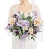 imageLings Moment 13 Inch Artificial Wedding Bouquets for Bride Bridal Bouquet Bridesmaid Bouquet Tossing Bouquet for Wedding Ceremony Anniversary Bridal ShowerPrpllavender Purple