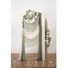 imageLings Moment Wedding Arch Draping Fabric 3 Panels 20Ft Chiffon FabricSheer Draping Fabic for Wedding Arrangement Ceremony Reception Backdrop Party Swag Home Decor Sage Purple ampamp ProvenceGrnwhite  Sage