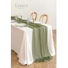 imageLings moment 6Pack 10ft Nude Sheer ChiffonLike Table Runner with Silver Sparkle Table Decor for Wedding Rustic Boho Shower PartyNude Set of 6Sage Green