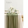 imageLings moment 6Pack 10ft Nude Sheer ChiffonLike Table Runner with Silver Sparkle Table Decor for Wedding Rustic Boho Shower PartyNude Set of 6Sage Green