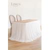 imageLings moment 9FT Blush Chiffon Table Skirt Recycle Use Extra Long Sheer Tablecloth for Backyard Wedding Reception Decorations Birthday Party Cake Dessert DecorOffwhite