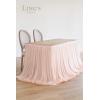 imageLings moment 9FT Blush Chiffon Table Skirt Recycle Use Extra Long Sheer Tablecloth for Backyard Wedding Reception Decorations Birthday Party Cake Dessert DecorPeachy Blush