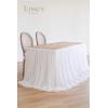 imageLings moment 9FT Blush Chiffon Table Skirt Recycle Use Extra Long Sheer Tablecloth for Backyard Wedding Reception Decorations Birthday Party Cake Dessert DecorOffwhite