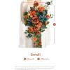 imageLings moment Terracotta Bridal Bouquet Cascading Burnt Orange Wedding Bouquets for Bride 13 Inch Bride Bouquets for Wedding Artificial Flowers BouquetsOrburnt Orange  Teal
