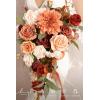 imageLings moment Terracotta Bridal Bouquet Cascading Burnt Orange Wedding Bouquets for Bride 13 Inch Bride Bouquets for Wedding Artificial Flowers BouquetsOrsunset Terracotta