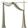 imageLings Moment Wedding Arch Draping Fabric 3 Panels 20Ft Chiffon FabricSheer Draping Fabic for Wedding Arrangement Ceremony Reception Backdrop Party Swag Home Decor Sage Purple ampamp ProvenceGrnwhite  Sage