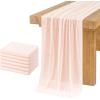 imageLings moment 6Pack 10ft Nude Sheer ChiffonLike Table Runner with Silver Sparkle Table Decor for Wedding Rustic Boho Shower PartyNude Set of 6Blush Pink