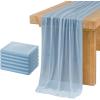 imageLings moment 6Pack 10ft Nude Sheer ChiffonLike Table Runner with Silver Sparkle Table Decor for Wedding Rustic Boho Shower PartyNude Set of 6Dusty Blue