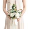 imageLings moment Bridesmaid Bouquet Wedding Bouquets for Bridesmaids 7 Inch Bridal Bouquets for Bridesmaids Wedding Ceremony Anniversary etcWhtwhite  Sage