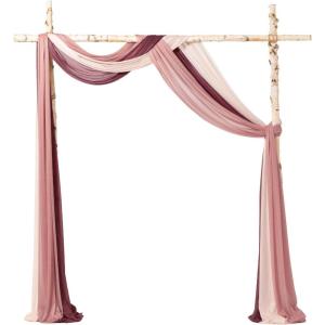 imageLings Moment Wedding Arch Draping Fabric 3 Panels 20Ft Chiffon FabricSheer Draping Fabic for Wedding Arrangement Ceremony Reception Backdrop Party Swag Home Decor Sage Purple ampamp ProvenceRedburgundy  Dusty Rose  Ivory