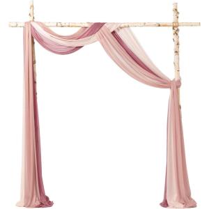 imageLings Moment Wedding Arch Draping Fabric 3 Panels 20Ft Chiffon FabricSheer Draping Fabic for Wedding Arrangement Ceremony Reception Backdrop Party Swag Home Decor Sage Purple ampamp ProvencePkDusty Rose  Mauve