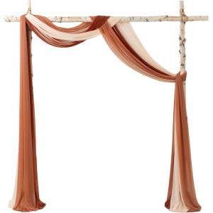 imageLings Moment Wedding Arch Draping Fabric 3 Panels 20Ft Chiffon FabricSheer Draping Fabic for Wedding Arrangement Ceremony Reception Backdrop Party Swag Home Decor Sage Purple ampamp ProvenceOrsunset Terracotta  White