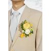 imageLings moment Pocket Boutonniere Single Boutonniere for Men Groom for Wedding Prom Homecoming Anniversary Graduation etcTawny Beige White Orchid 6quot W x 5quot HYlwyellow  White