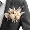 imageLings moment Pocket Boutonniere Single Boutonniere for Men Groom for Wedding Prom Homecoming Anniversary Graduation etcTawny Beige White Orchid 6quot W x 5quot HWhtwhite  Beige