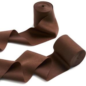 imageLings Moment Satin Orange Ribbon 26 Inch x 13Yd Burnt Orange Silk Extra Wide Thick Fabric Ribbons for Craft Gift Wrapping Flower Bouquet Wreaths Birthday Wedding Welcome Sign DecorationsBrWalnut